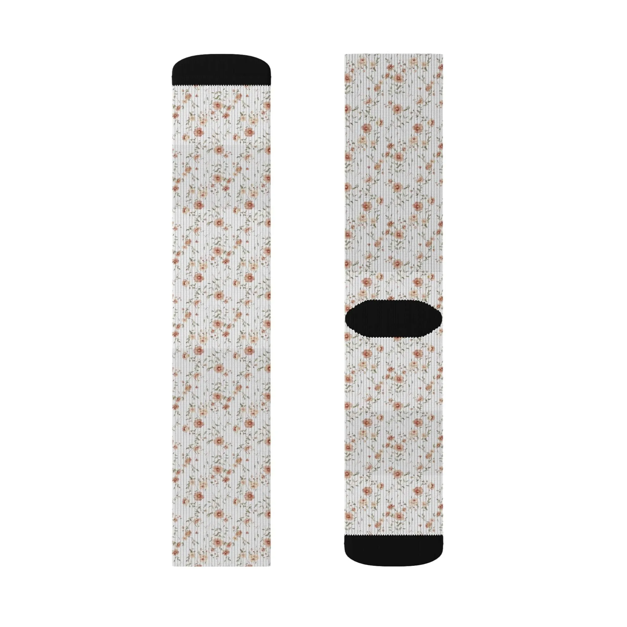 Floral Pattern Sublimation Socks - Cozy & Stylish for Every Occasion