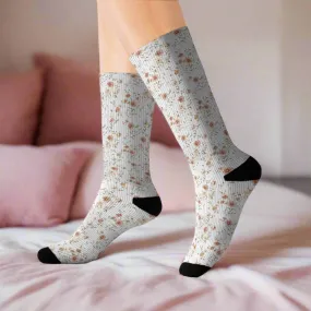 Floral Pattern Sublimation Socks - Cozy & Stylish for Every Occasion