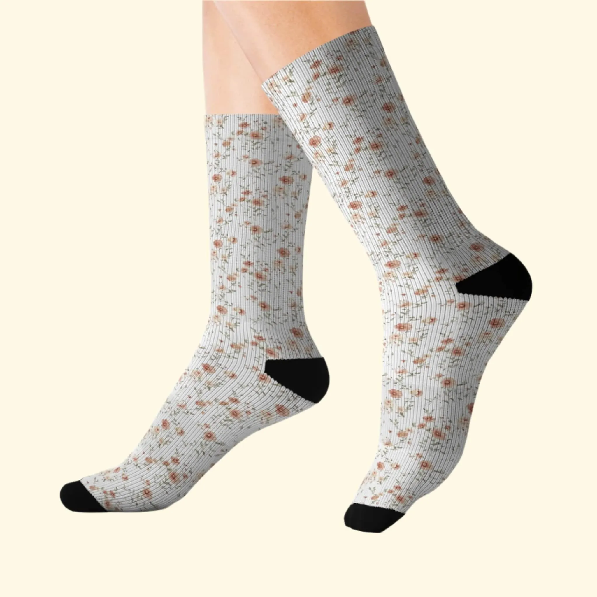 Floral Pattern Sublimation Socks - Cozy & Stylish for Every Occasion