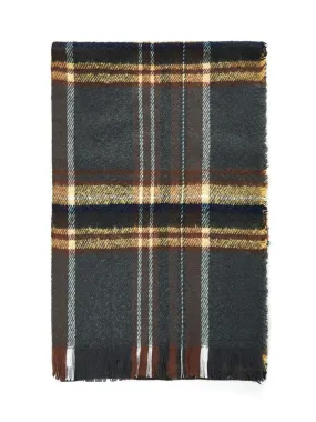 Frayed Trim Plaid Scarf