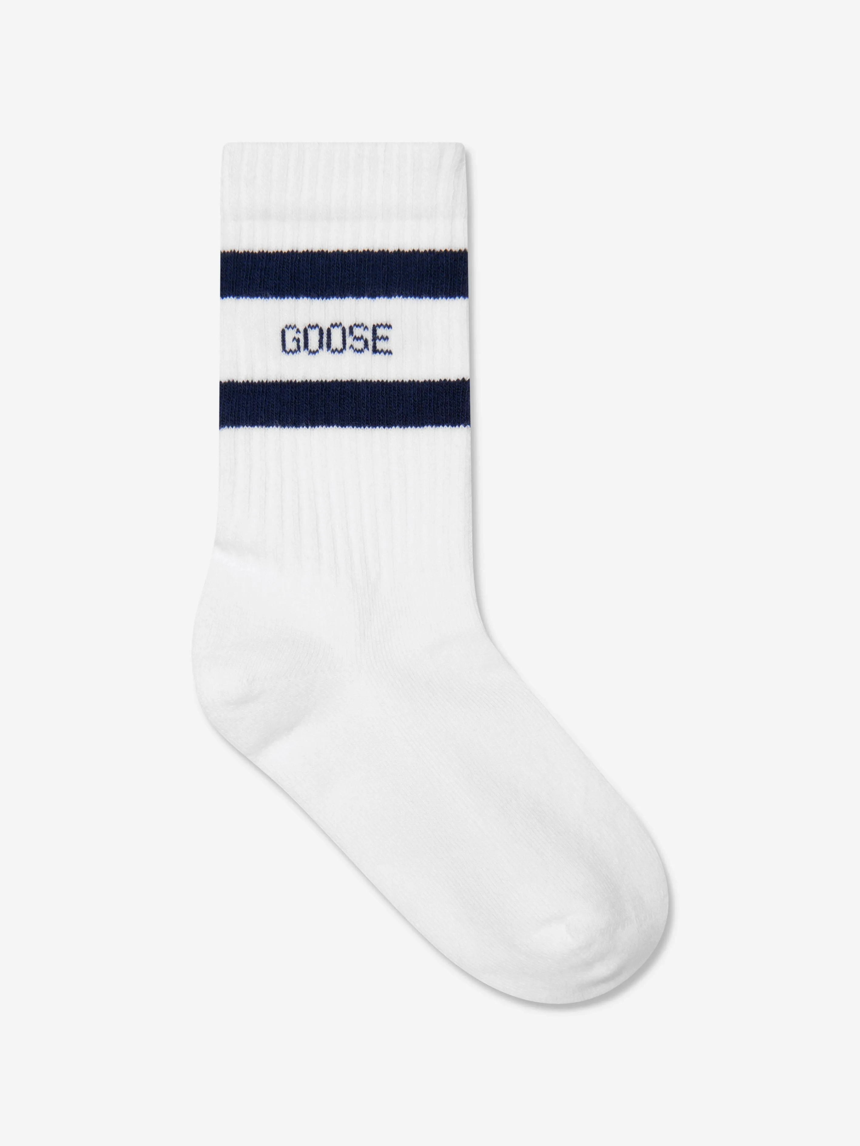 Golden Goose Kids High Rib Striped Socks in White