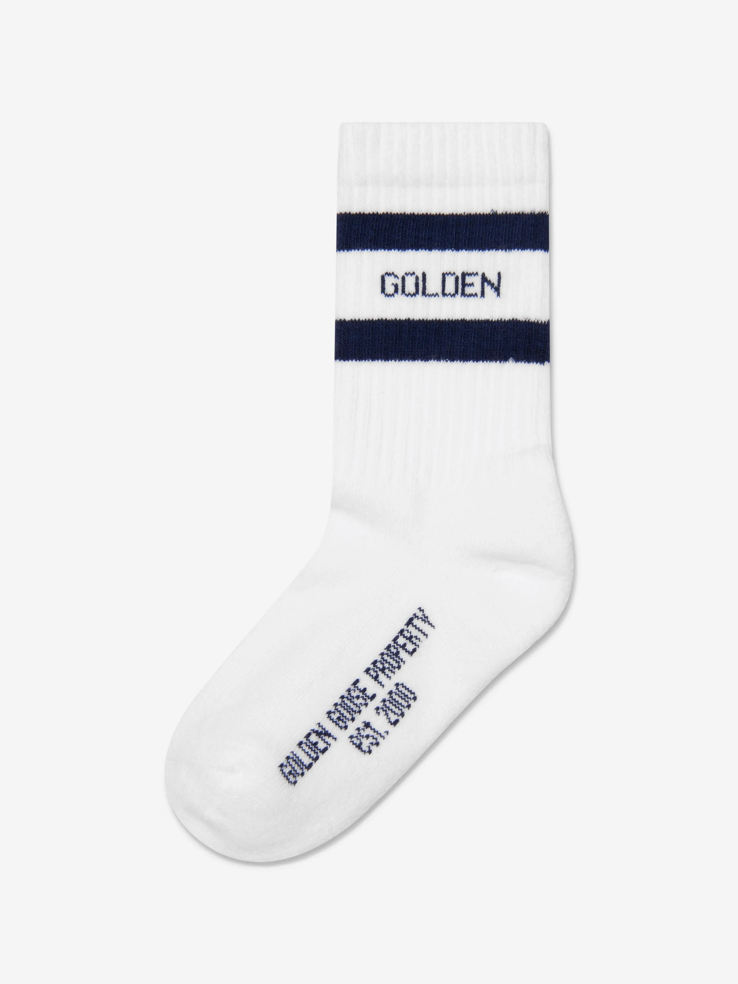 Golden Goose Kids High Rib Striped Socks in White