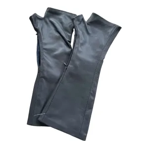 Gray Leather Long Gloves with Zipper – Stylish, Warm, and Versatile