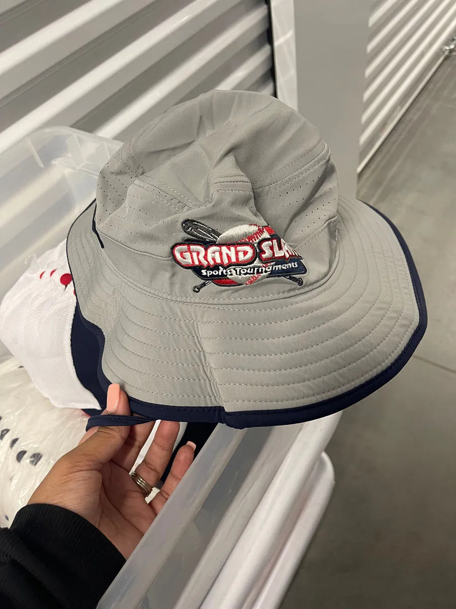 Grey & Navy Bucket Hat