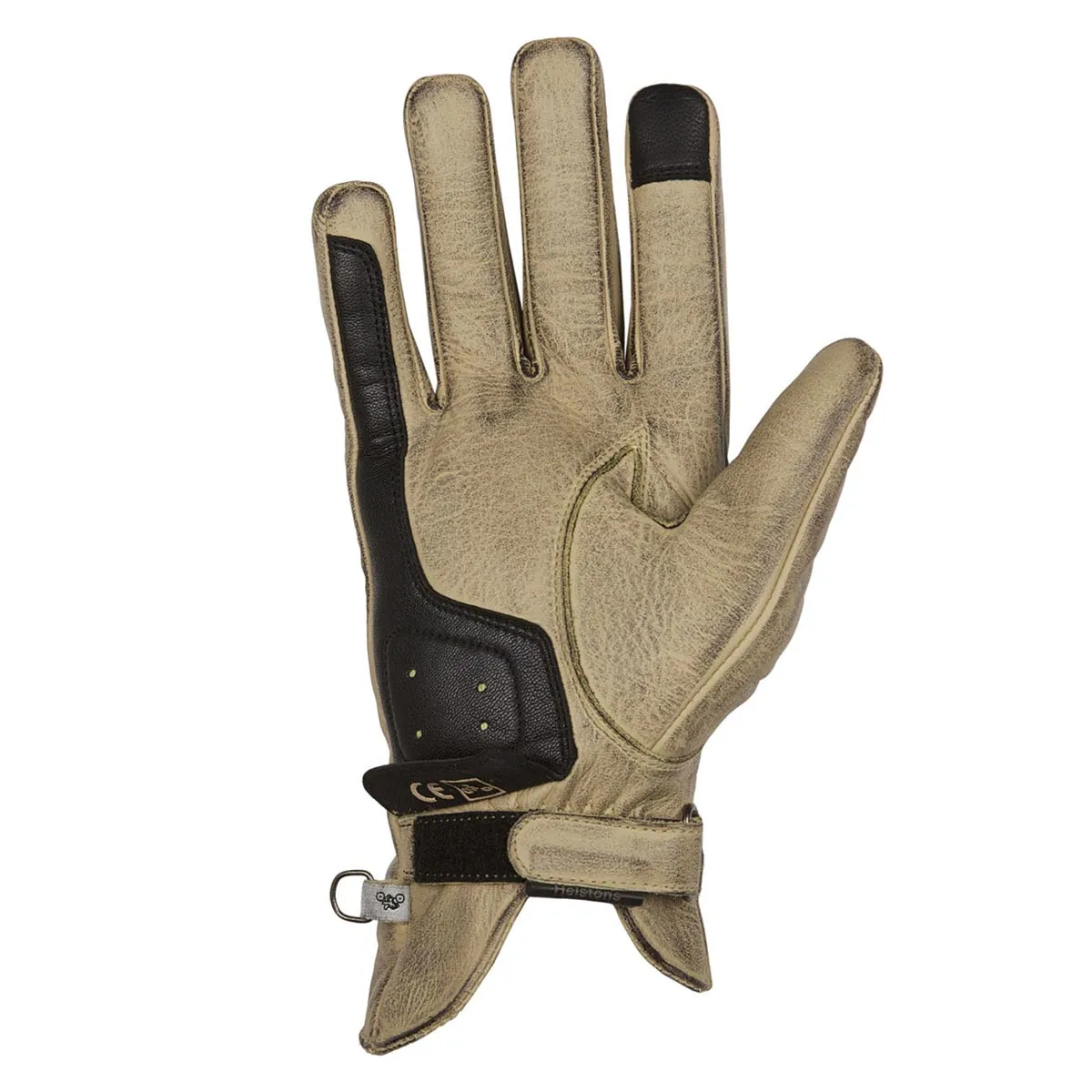 HELSTONS CONDOR SUMMER LEATHER MOTORCYCLE GLOVE - BEIGE/BLACK