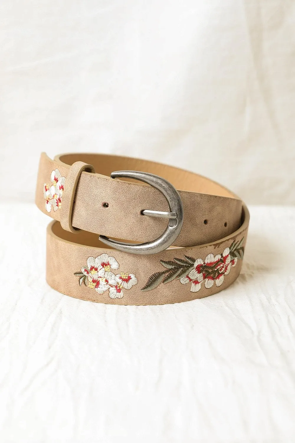 Hibiscus Embroidered Belt