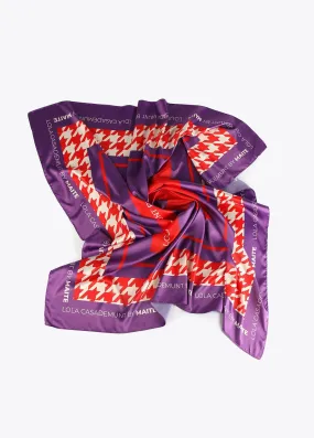 Houndstooth trim scarf