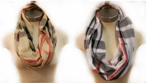 infinity circle scarves w/plaid design Case of 24