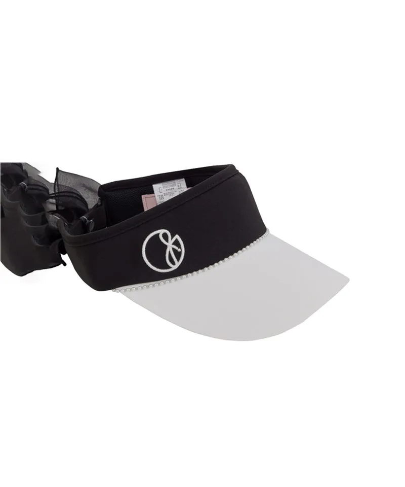 J.Jane Pearl Line Ribbon Suncap - White & Black