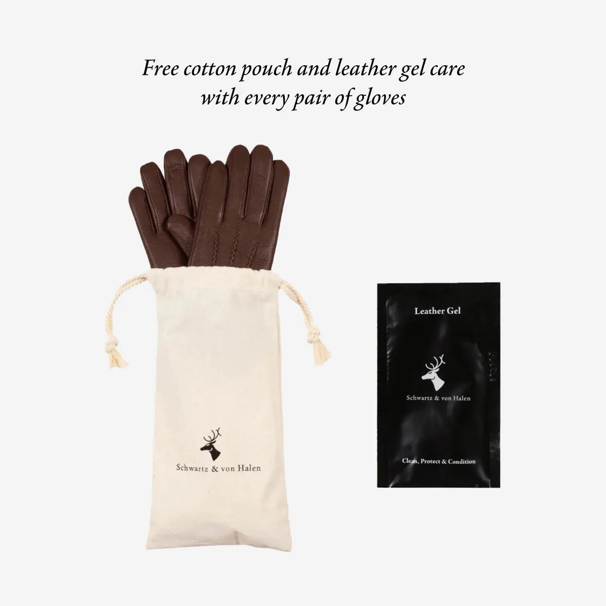 Julia (brown) - goatskin leather gloves with luxury faux fur lining & touchscreen feature