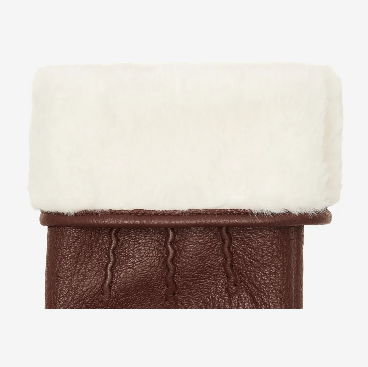 Julia (brown) - goatskin leather gloves with luxury faux fur lining & touchscreen feature