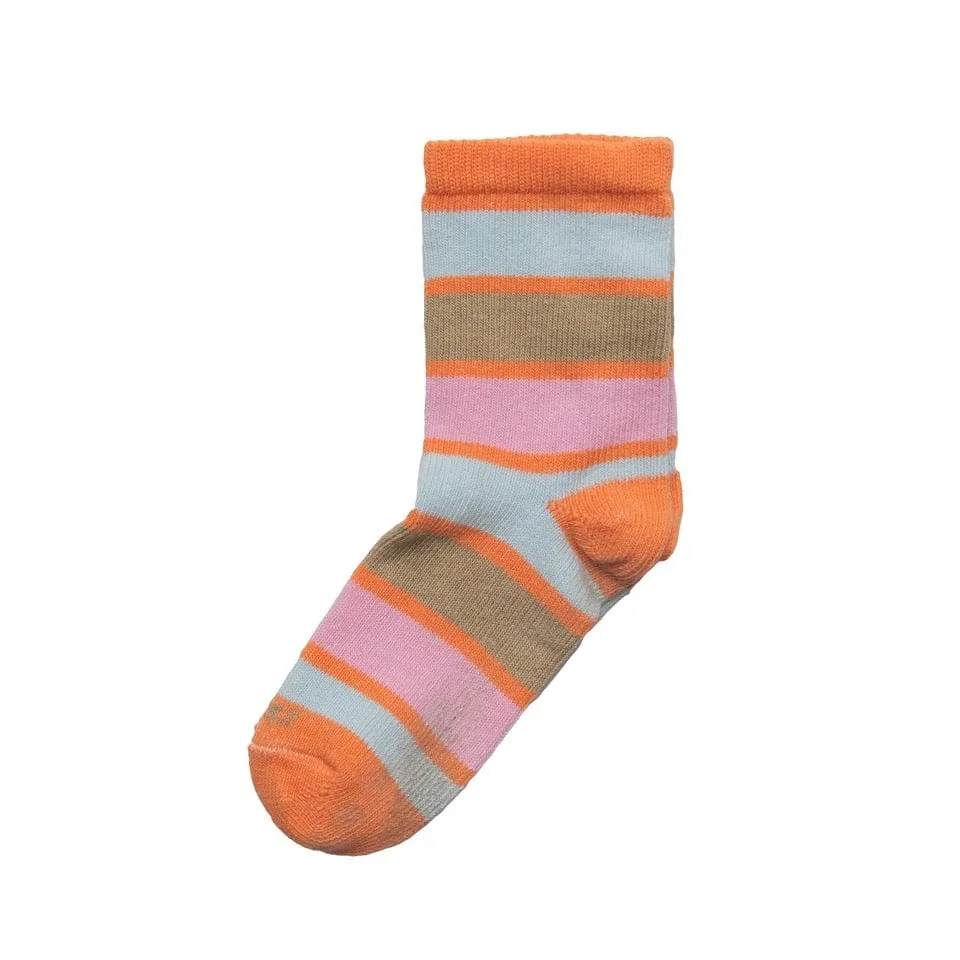 Kids - Rugby Stripe Organic Cotton Crew Socks - Dreamsicle