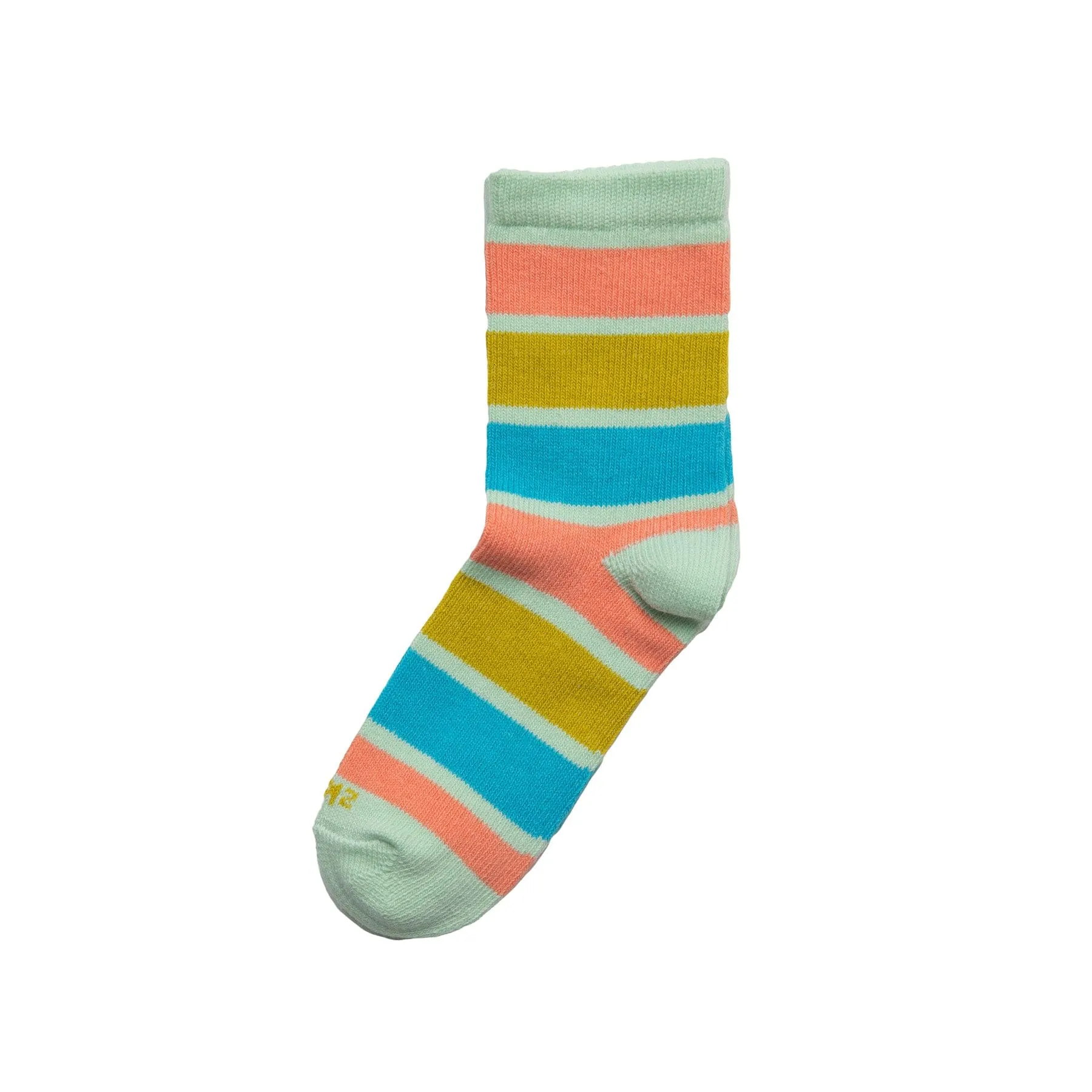 Kids - Rugby Stripe Organic Cotton Crew Socks - Sherbet