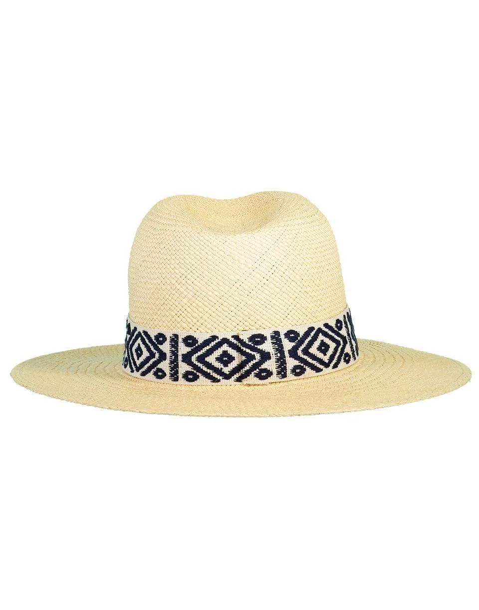 Large Panama Fedora Rhombus Band Hat