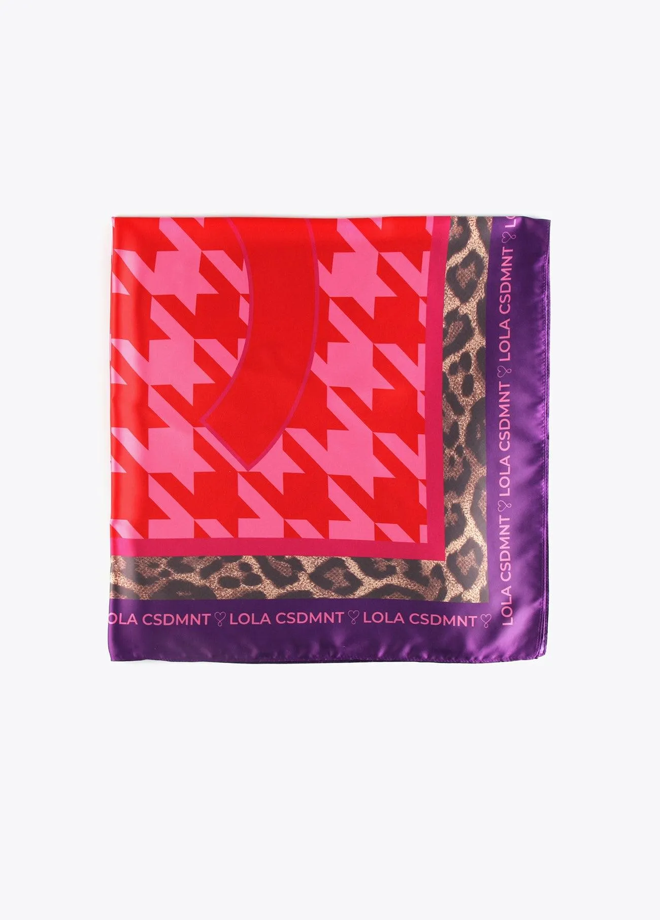 Logo and houndstooth scarf