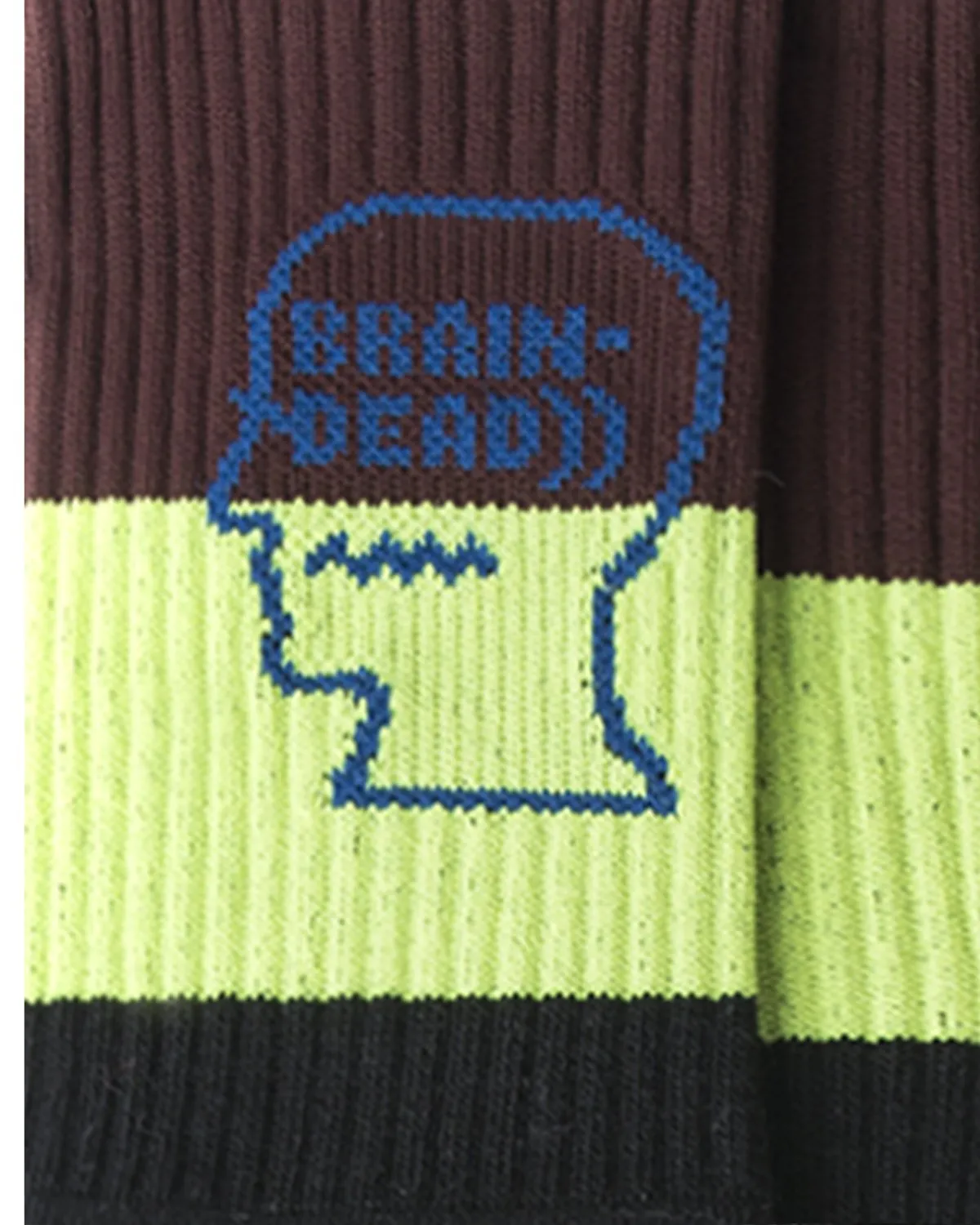 Logo Head Stripe socks - black- lime/blue/brown