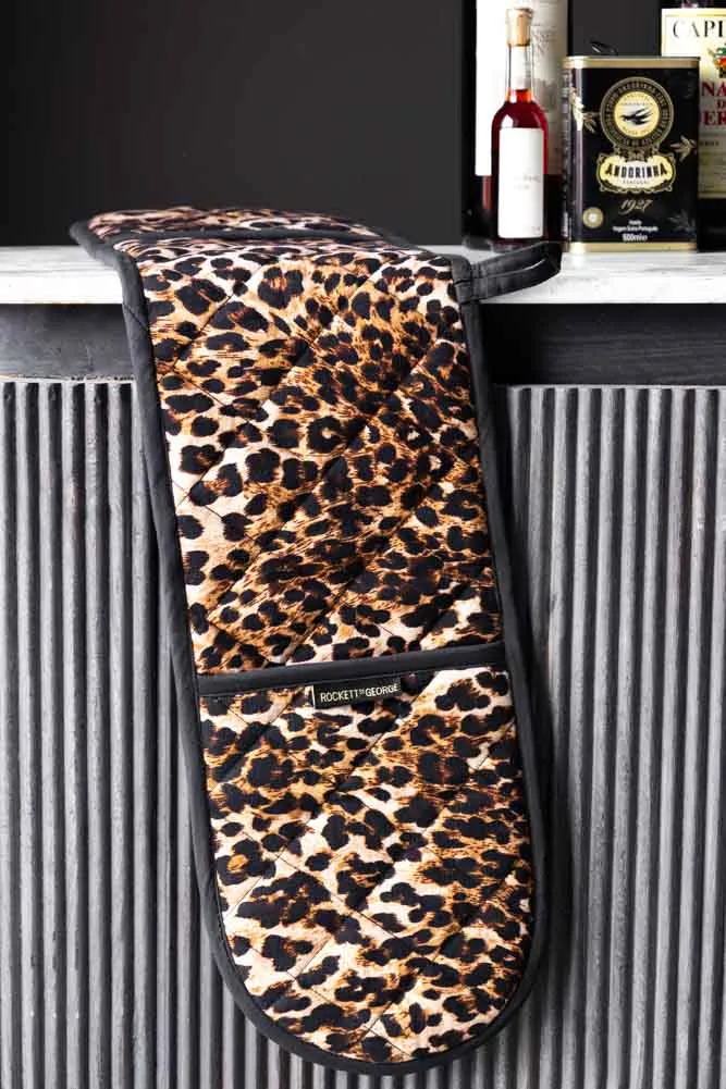 Luxury Leopard Print Oven Gloves