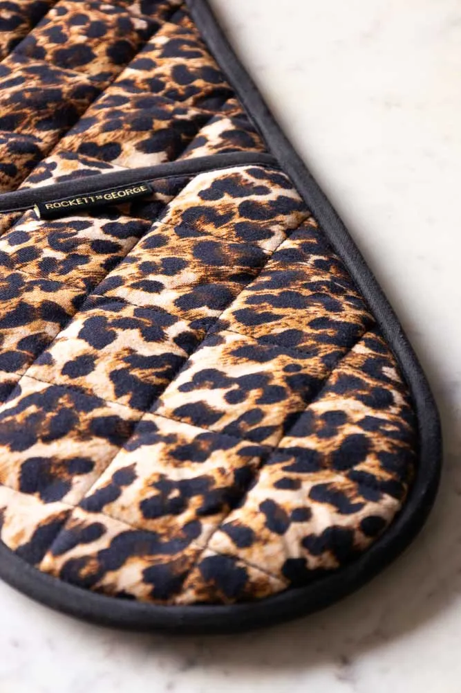 Luxury Leopard Print Oven Gloves