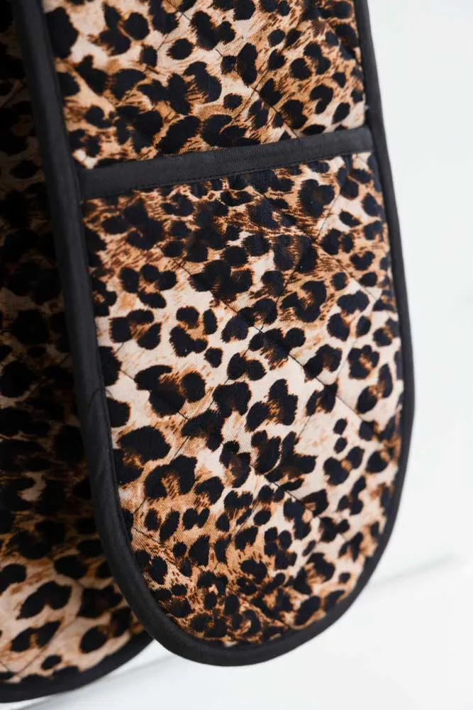 Luxury Leopard Print Oven Gloves