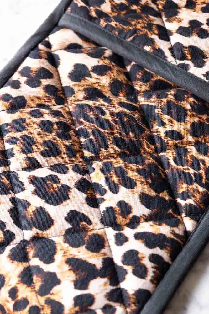 Luxury Leopard Print Oven Gloves