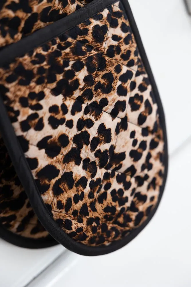 Luxury Leopard Print Oven Gloves