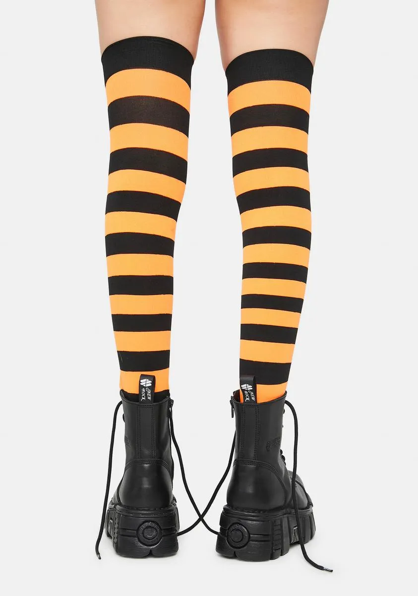 Make U Pay Striped Thigh Highs