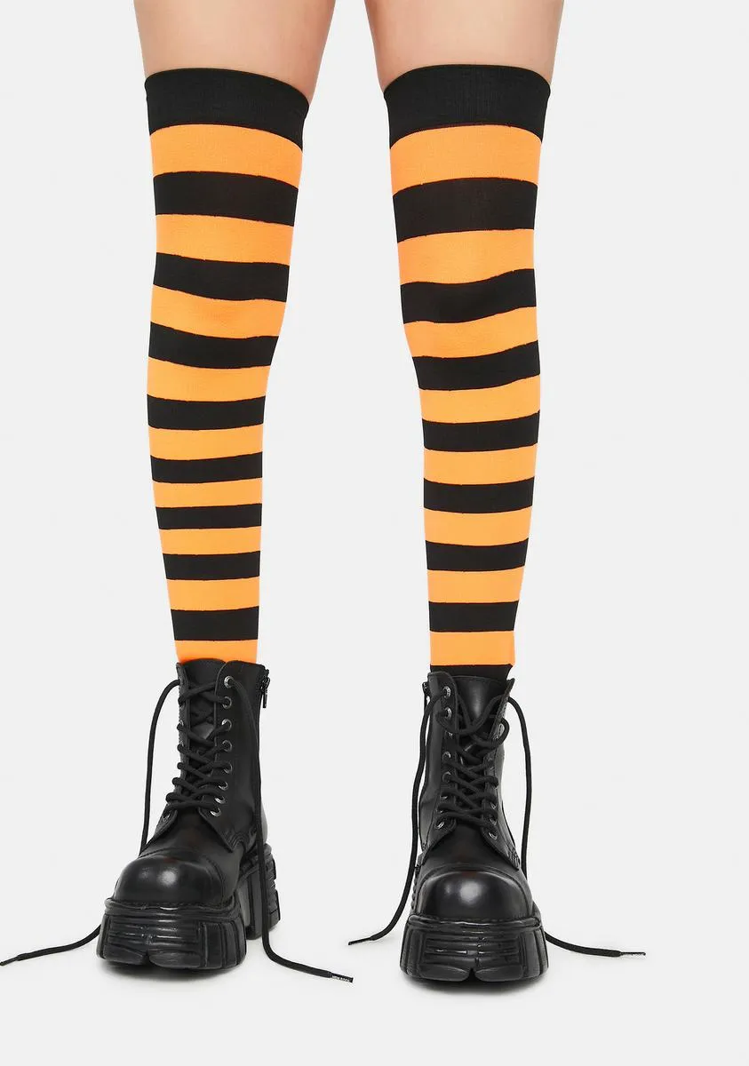 Make U Pay Striped Thigh Highs