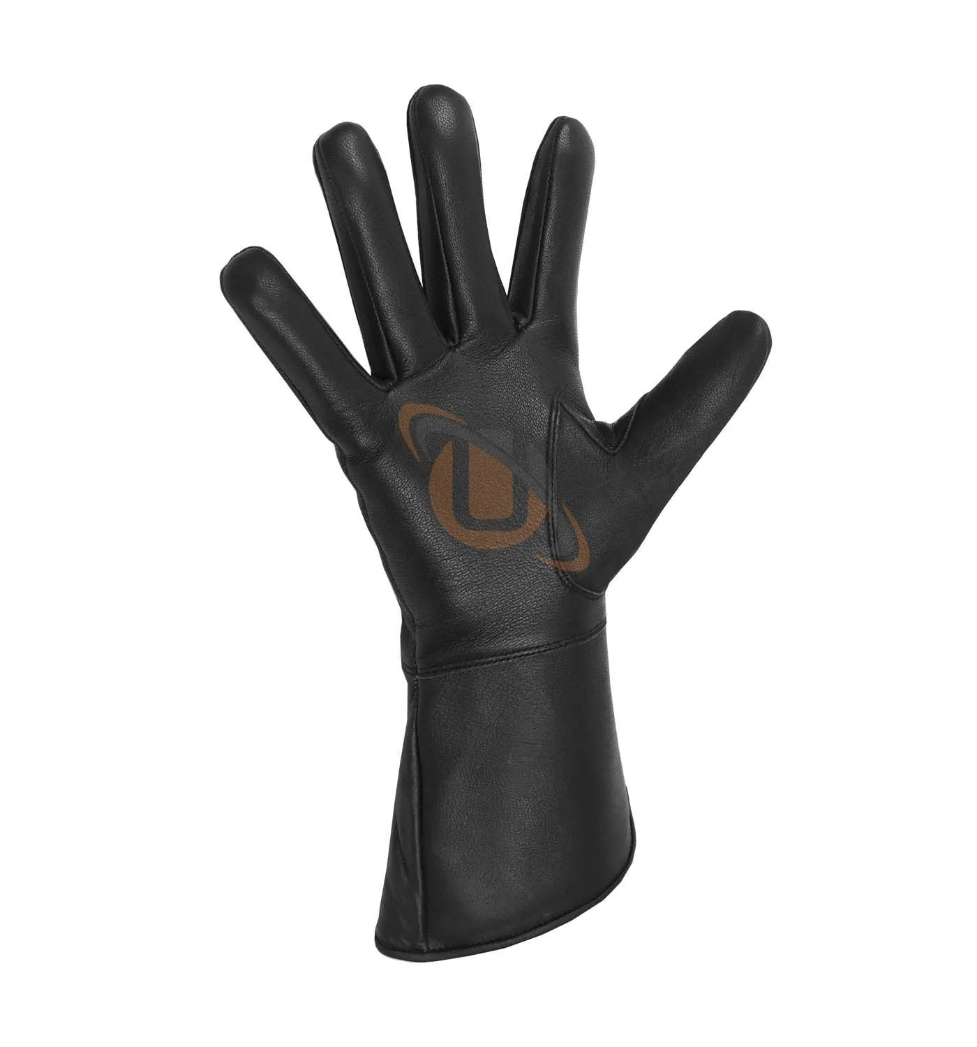 Masonic Knight of Malta Black Gauntlets Soft Leather Gloves