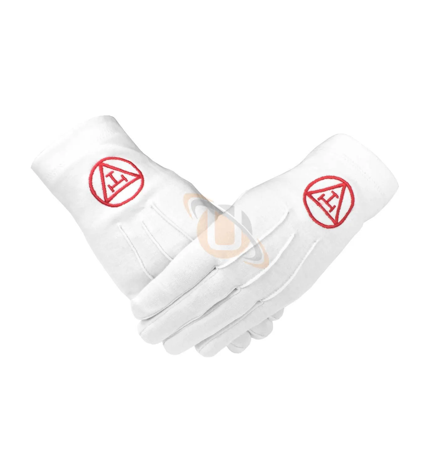 Masonic Royal Arch 100% Cotton Gloves with Machine Embroidery