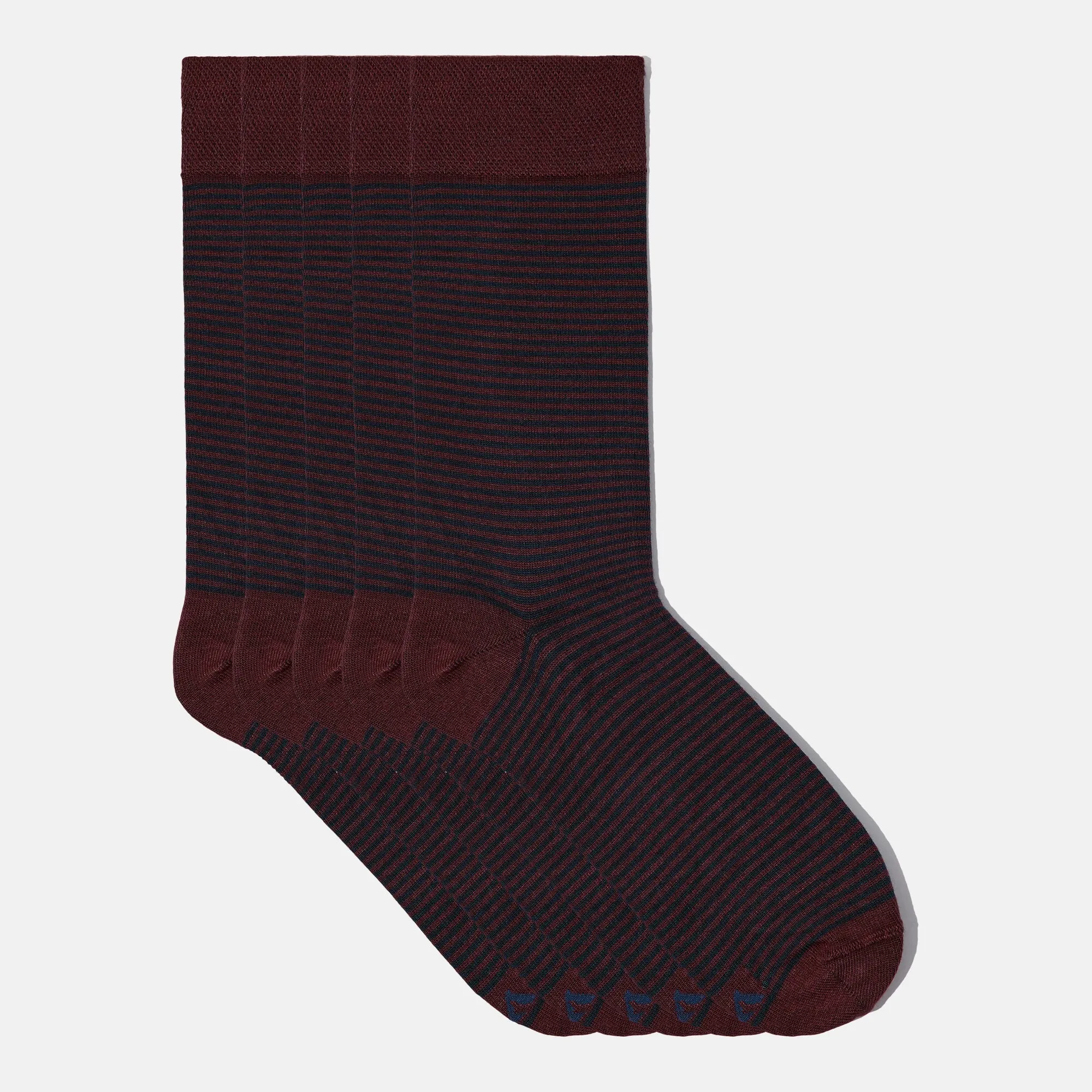 Men's Bamboo Dress Socks • Striped Pack of 1/3/5 Pairs • Burgundy