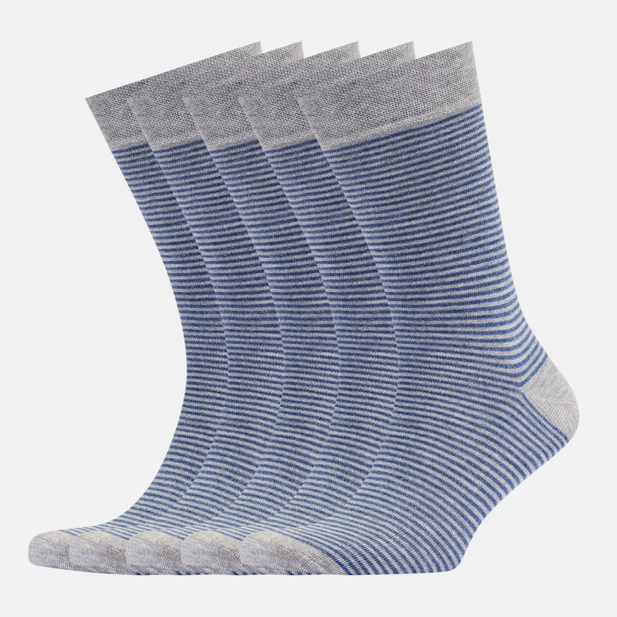 Men's Bamboo Dress Socks • Striped Pack of 1/3/5 Pairs • Pacific Grey