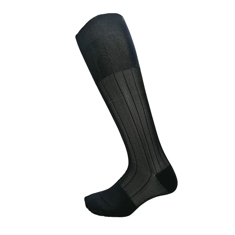 Men's Black Knee High Sheer Socks(3 Pairs)