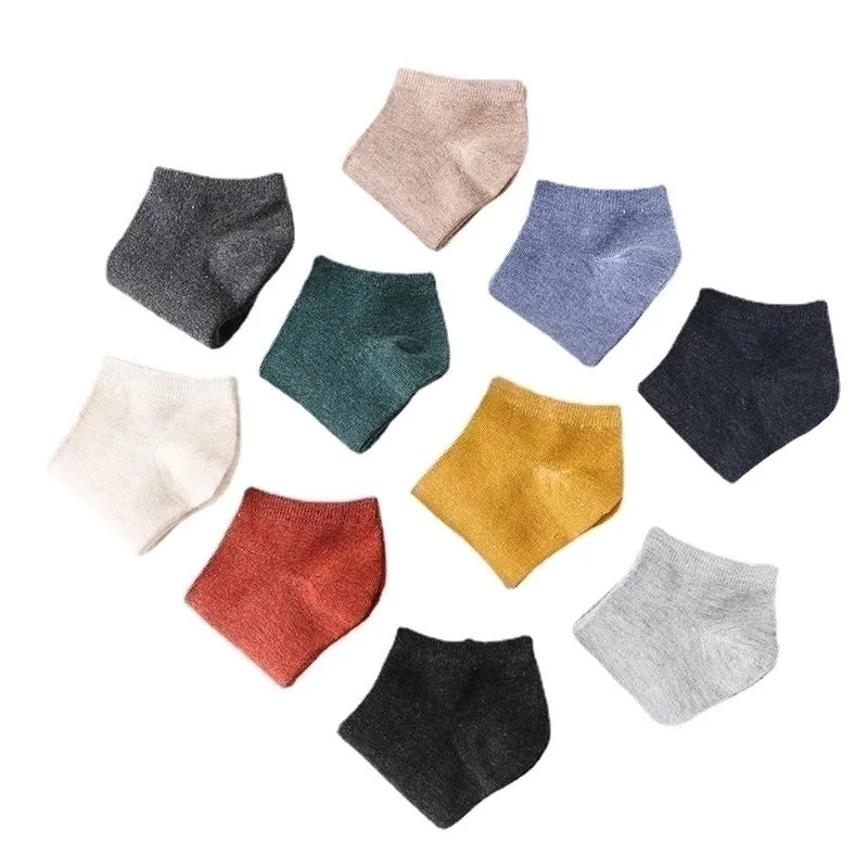 Men's Casual Solid Color Cotton Ankle Socks