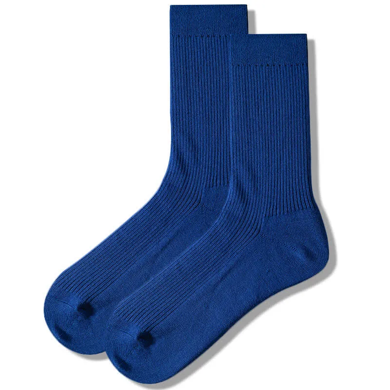 Men's Cozy Solid Color Ribbed Cotton Socks