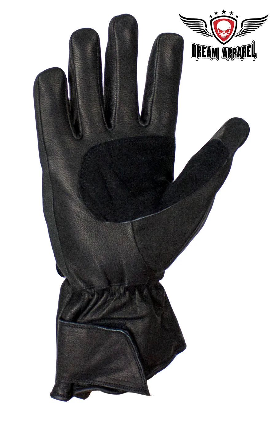 Men's Leather Gauntlet Gloves With Hard Knuckle Protector