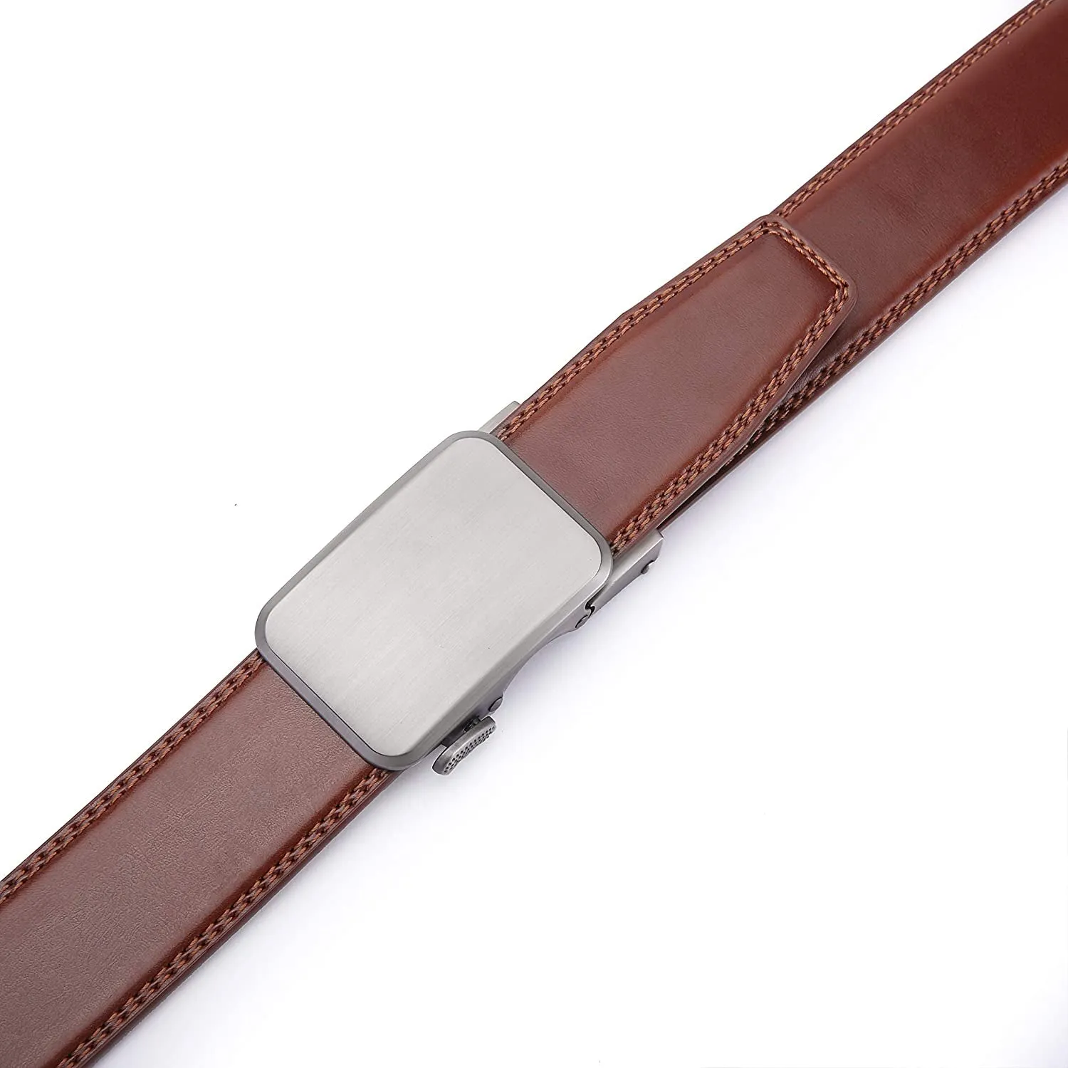 Mens Premium Leather Ratchet  Belt | 1.5” Wide | Dimensional - Burnt Umber