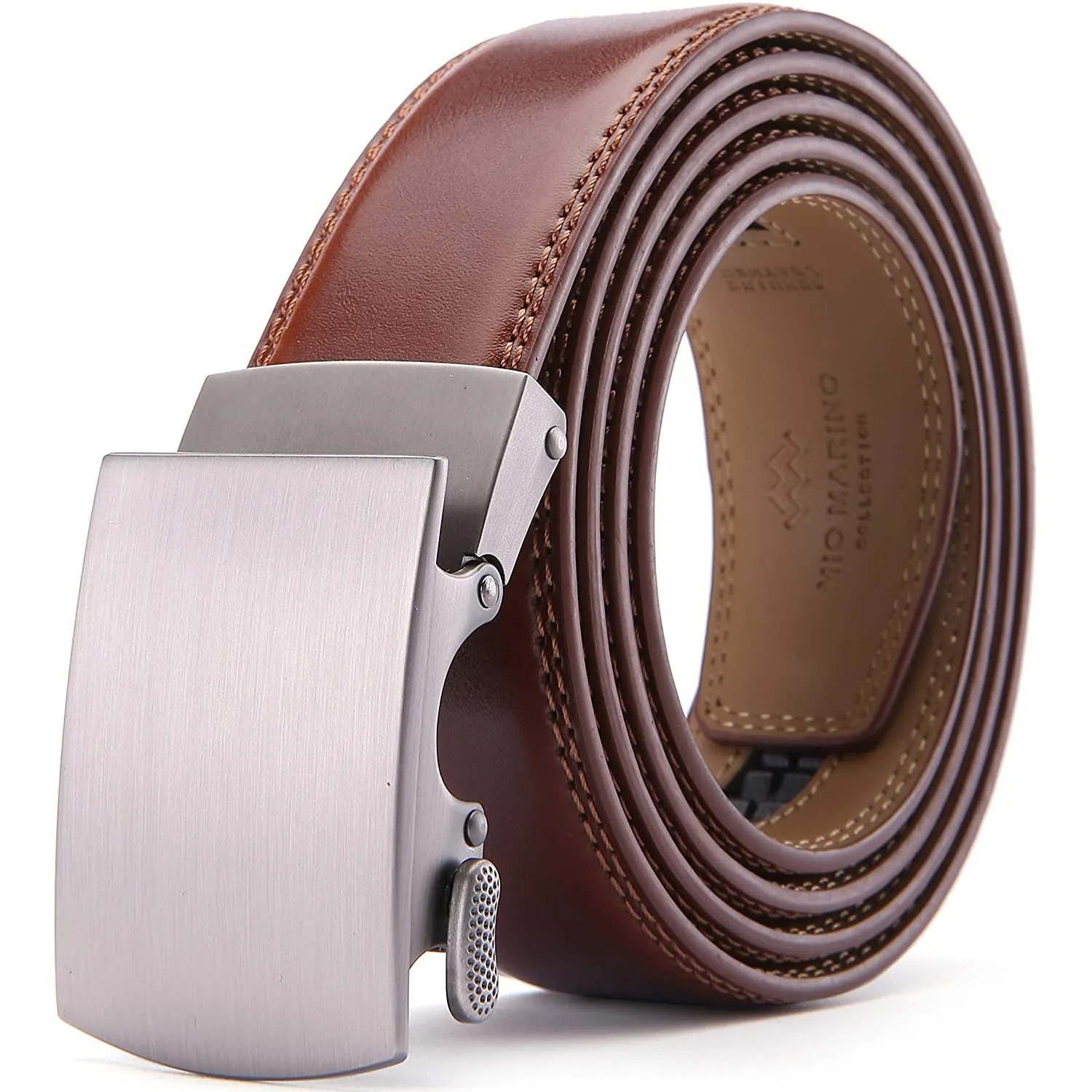 Mens Premium Leather Ratchet  Belt | 1.5” Wide | Loop - Burnt Umber