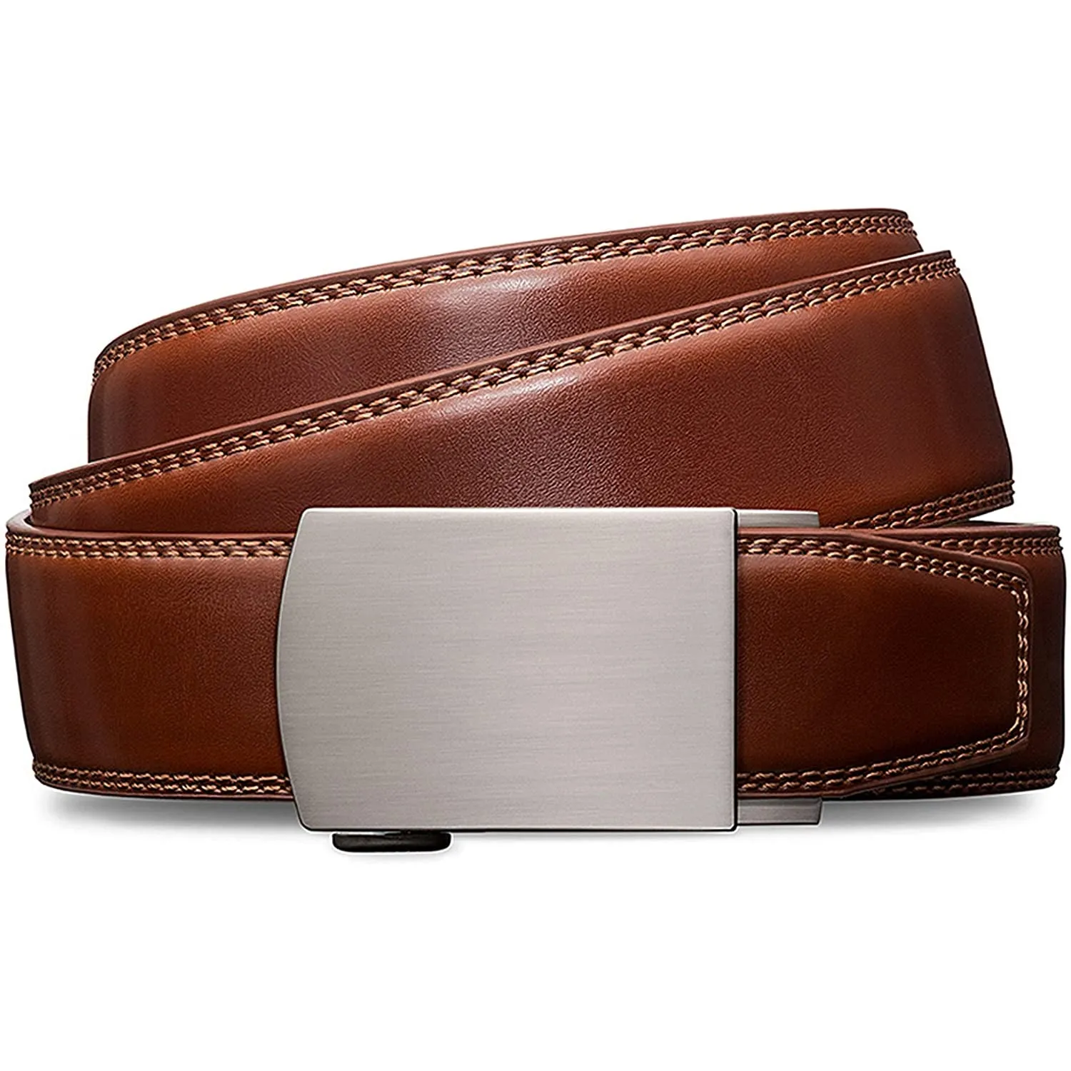 Mens Premium Leather Ratchet  Belt | 1.5” Wide | Loop - Burnt Umber