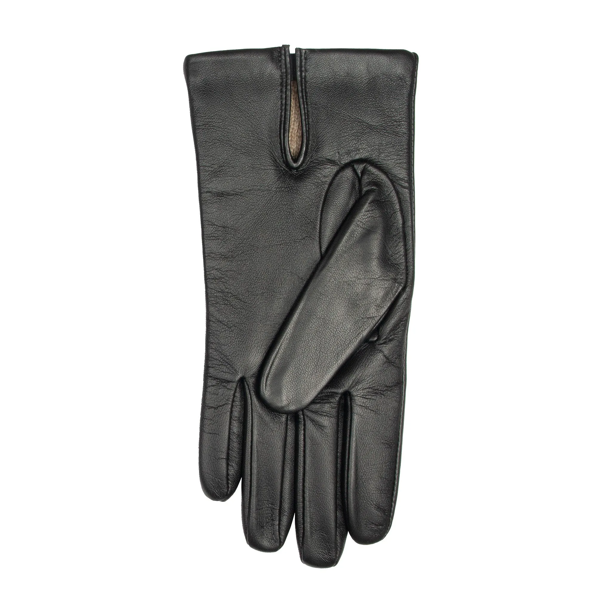 Men’s Touchscreen Three-Point Cashmere-Lined Leather Gloves