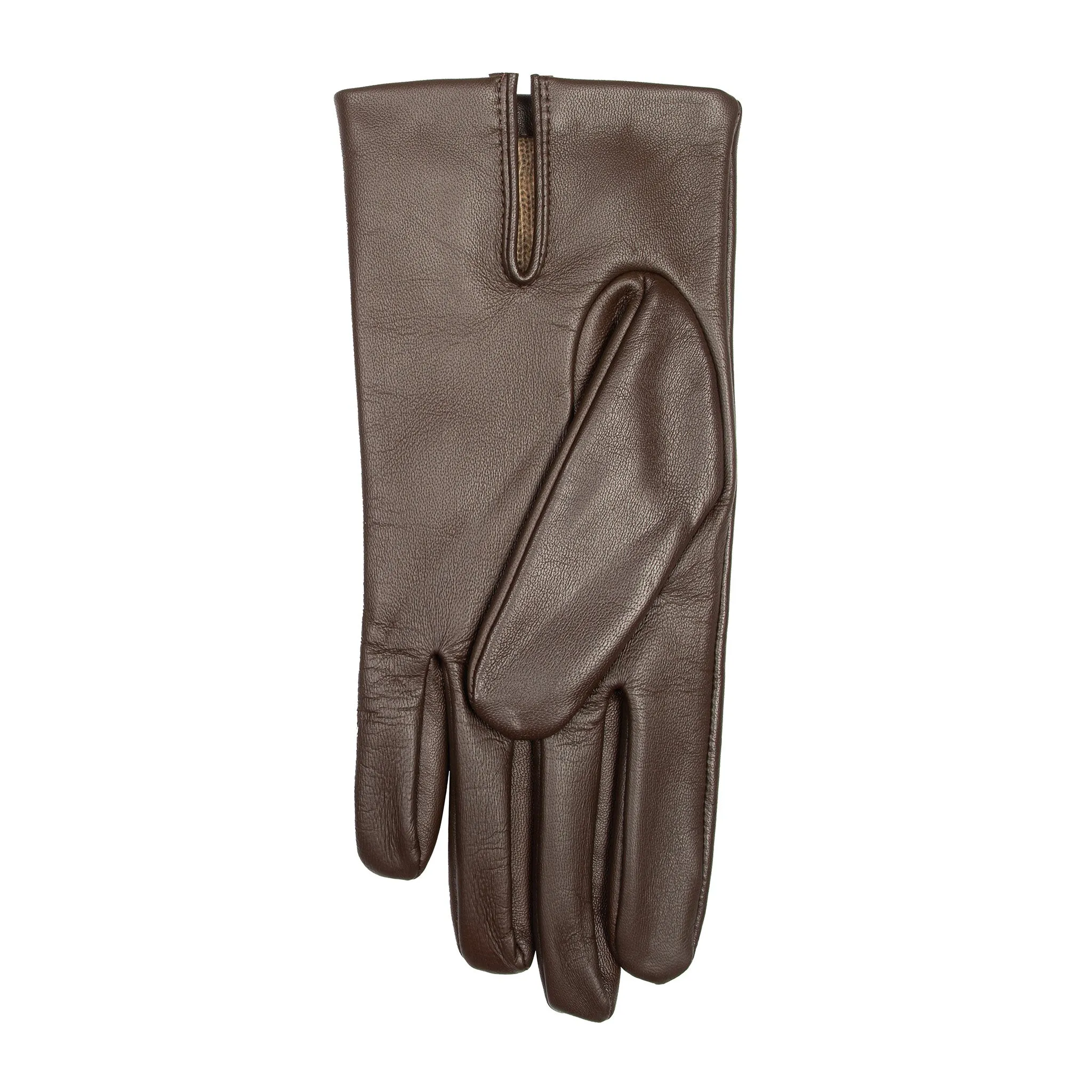 Men’s Touchscreen Three-Point Cashmere-Lined Leather Gloves