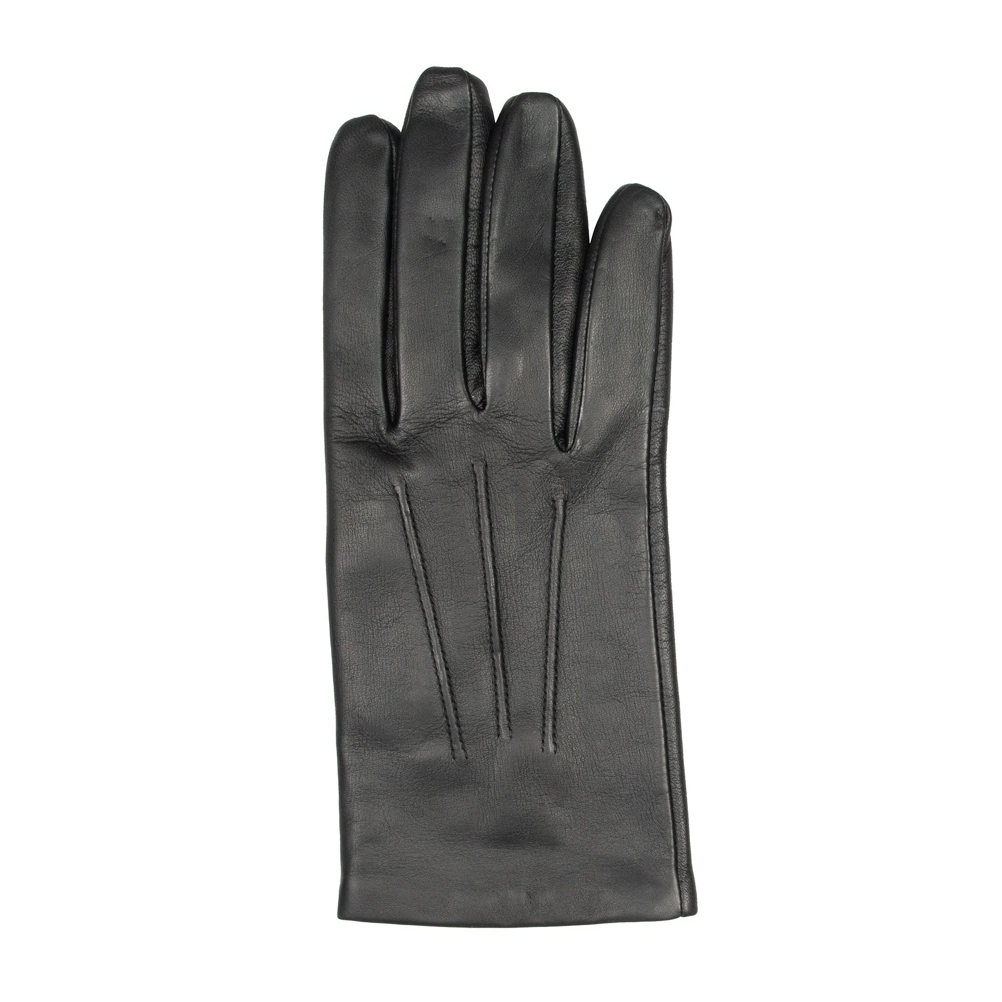 Men’s Touchscreen Three-Point Cashmere-Lined Leather Gloves