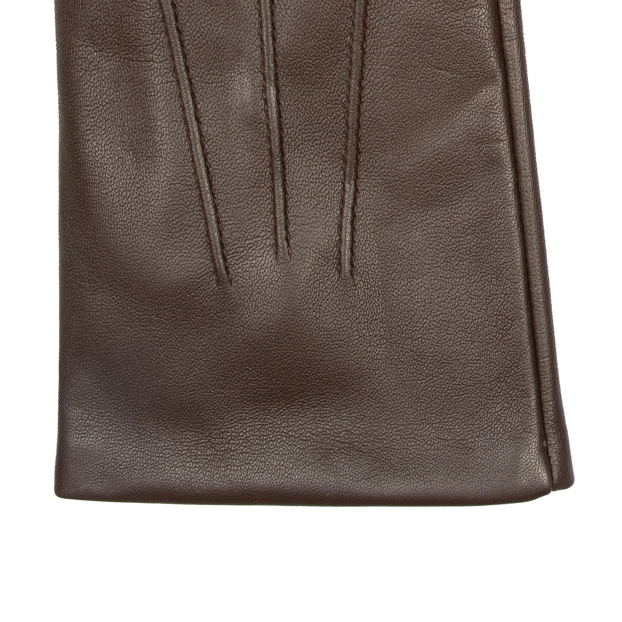 Men’s Touchscreen Three-Point Cashmere-Lined Leather Gloves