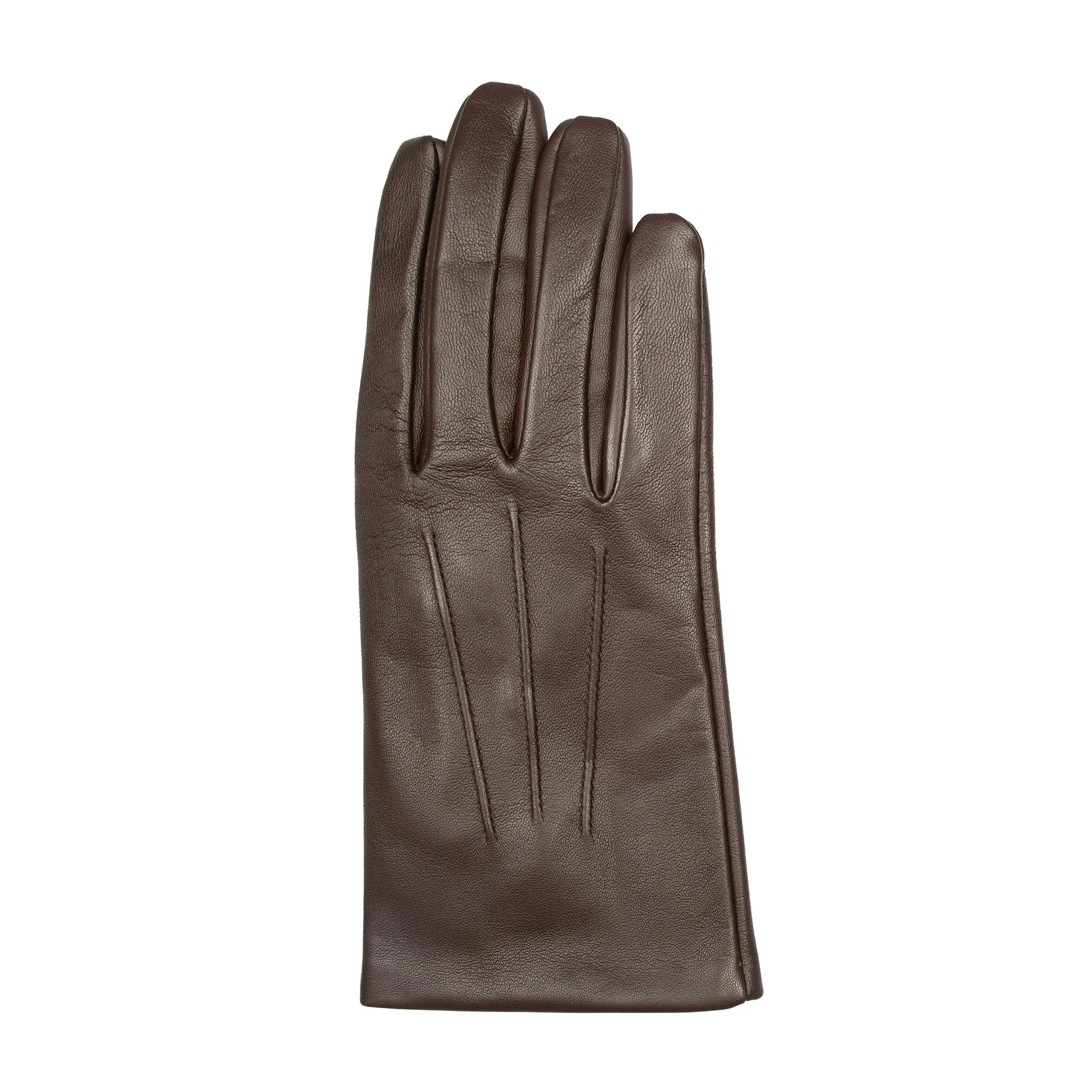 Men’s Touchscreen Three-Point Cashmere-Lined Leather Gloves