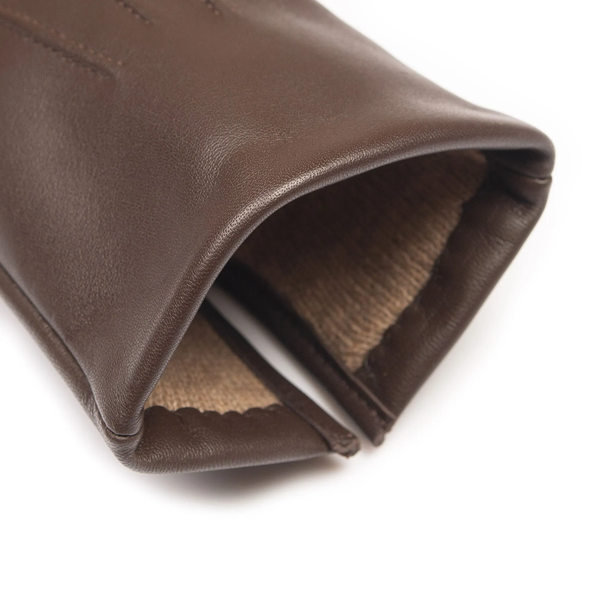 Men’s Touchscreen Three-Point Cashmere-Lined Leather Gloves