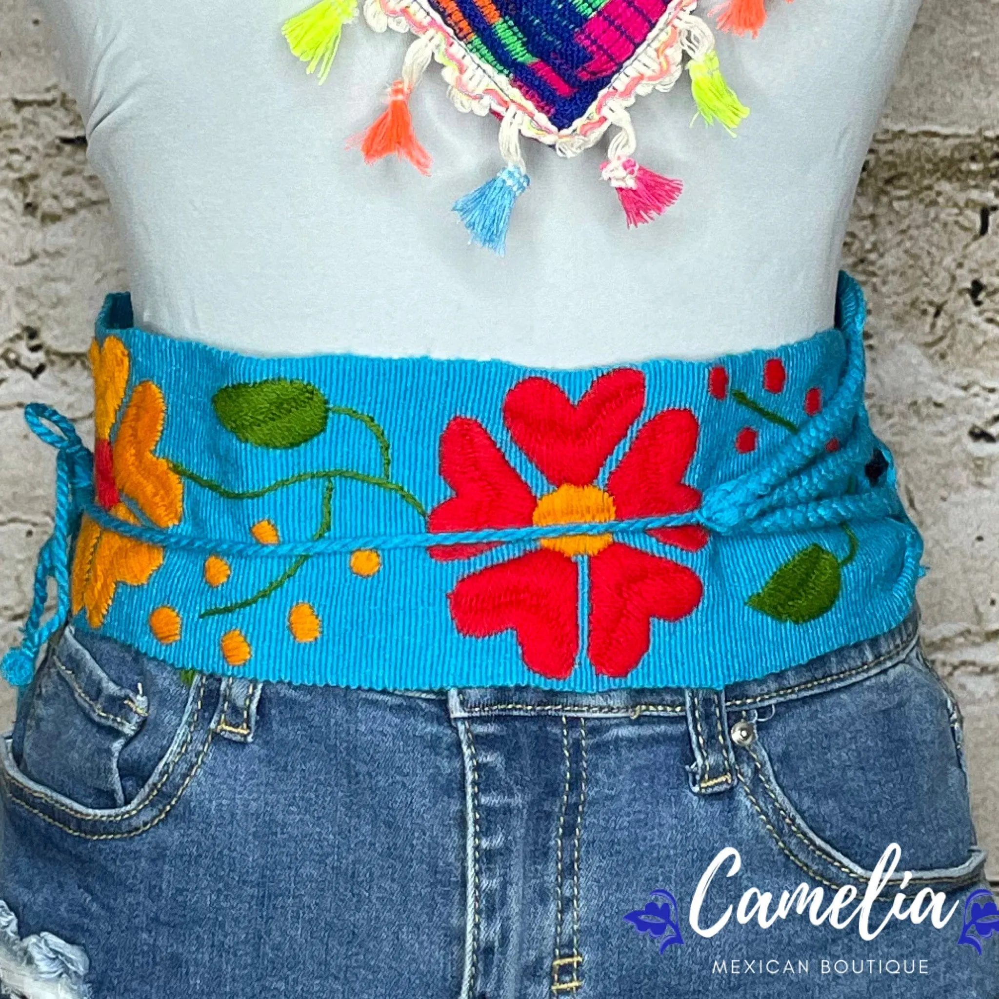 Mexican Embroidered Belt - Margarita