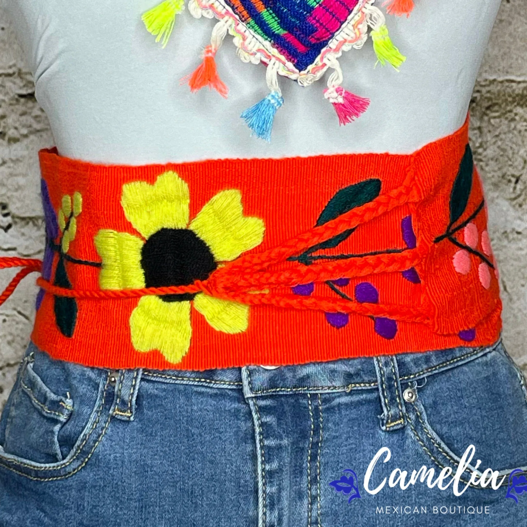 Mexican Embroidered Belt - Margarita