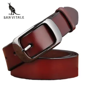 New Designer Fashion Women's Belts Genuine Leather Brand Straps Female Waistband Pin Buckles Fancy Vintage for Jeans