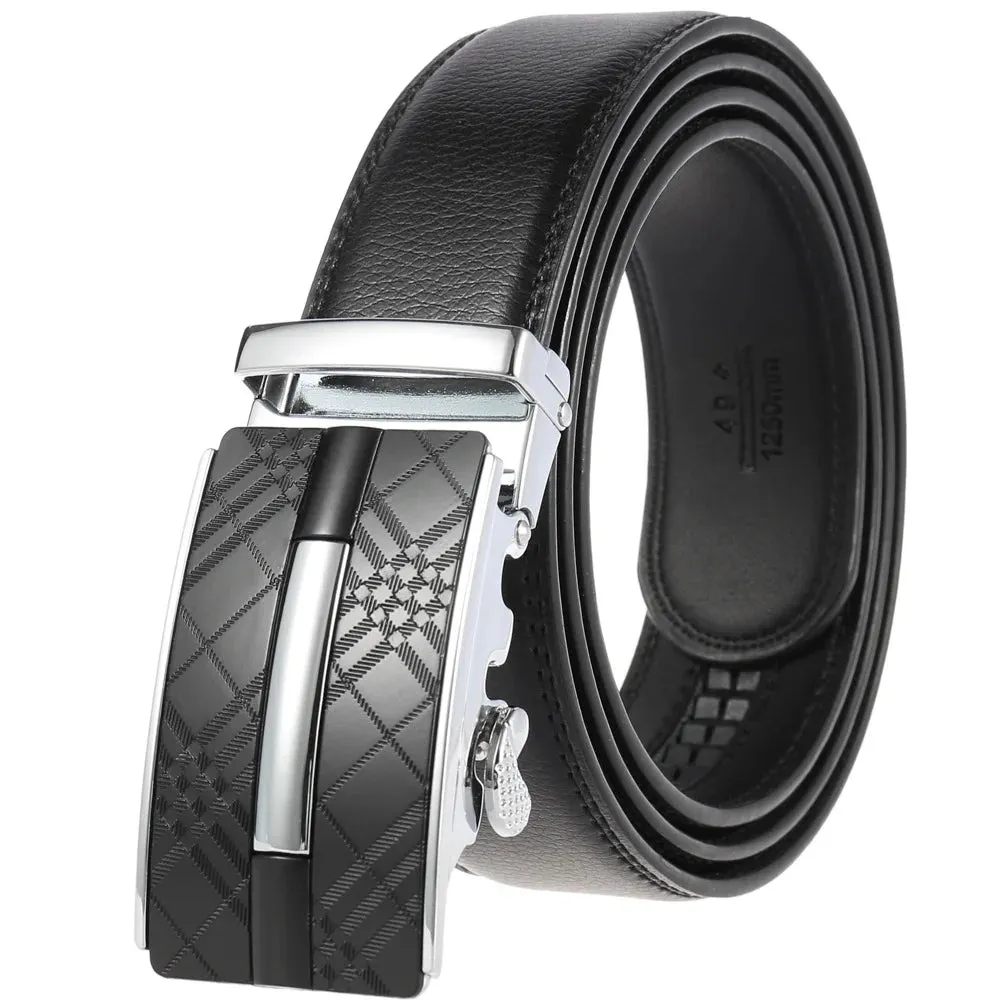 New Men's Belts Metal Automatic Buckle Belt for Men Genuine Leather Luxury Designer Male Belt High Quality Designer Waist Band