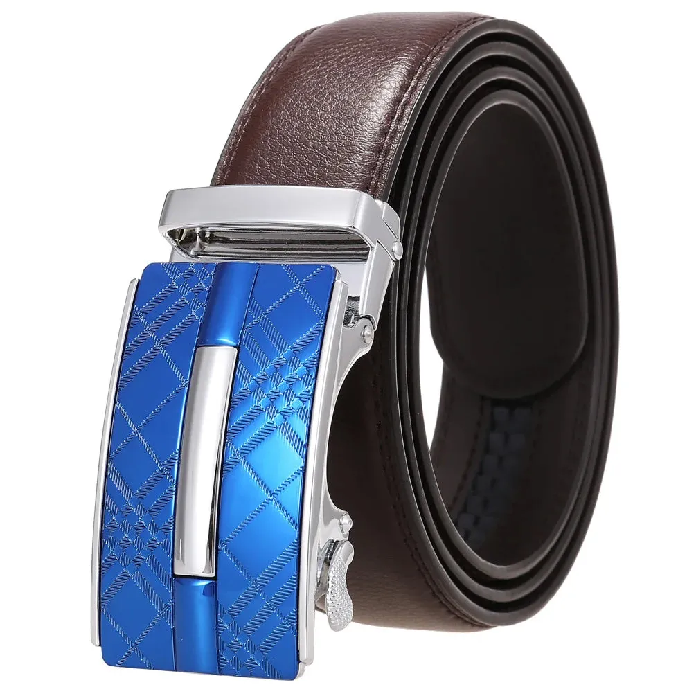 New Men's Belts Metal Automatic Buckle Belt for Men Genuine Leather Luxury Designer Male Belt High Quality Designer Waist Band