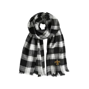 New Orleans Saints Plaid Blanket Scarf